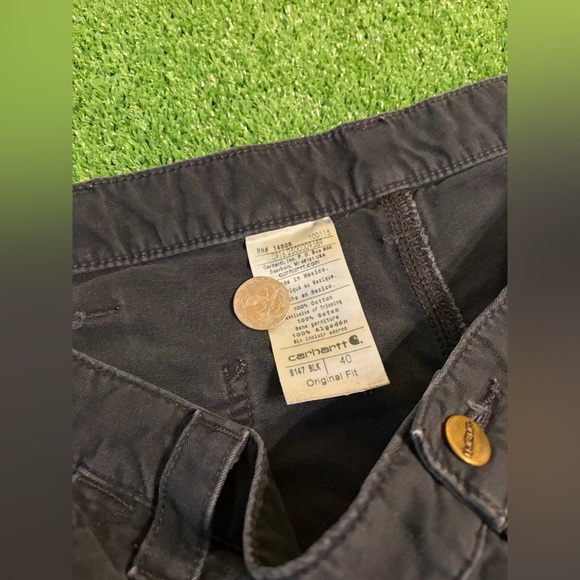Carhartt B147 Distressed Black Canvas Shorts 40 - Picture 4 of 6